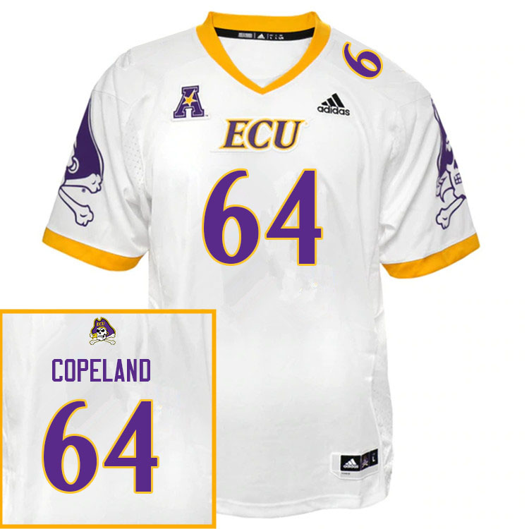 Men #64 Grant Copeland ECU Pirates College Football Jerseys Sale-White - Click Image to Close